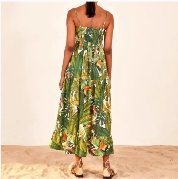 FARM Rio Green Tropical Parrot Print Maxi Dress - Picture 4 of 7